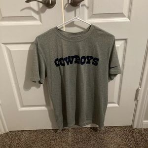 nike dri fit, medium, grey, dallas cowboys, short sleeve,polyester